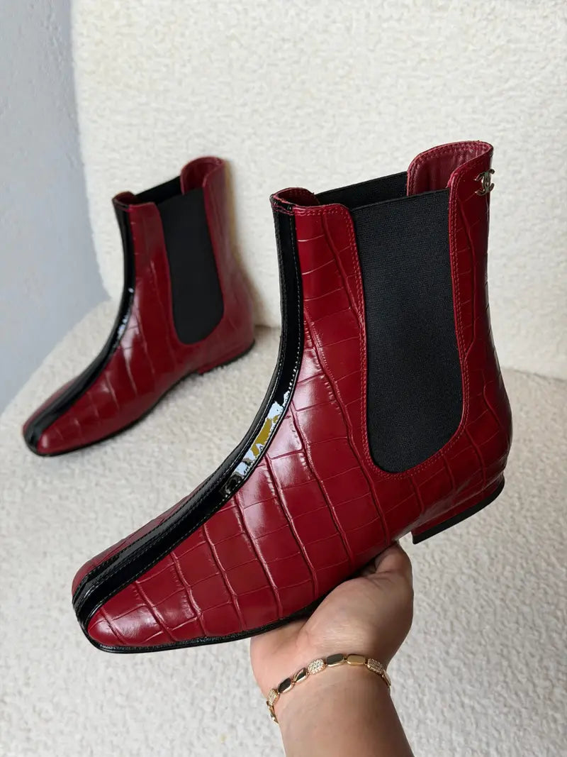 CHANEL Interlocking CC Logo Chelsea Boots