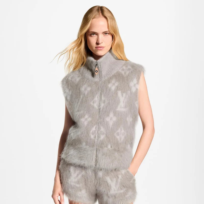 LV Monogram Zip Vest and Shorts Set