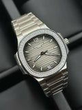 Patek Philippe Nautilus Stainless Steel Slate Grey Dial Date Watch