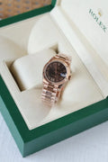 Rolex Datejust Everose Gold Chocolate Diamond Roman Watch