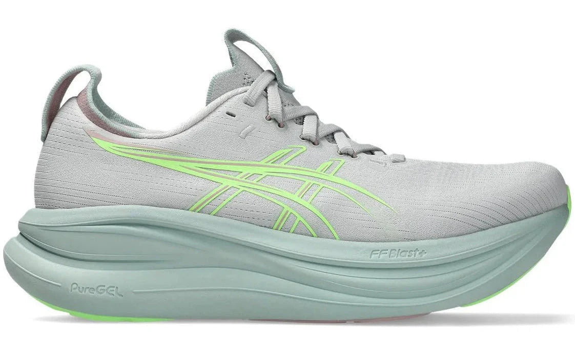Asics Gel Nimbus 28 "Cloud Grey / Illuminate Green" Cushion Running Shoes UAE