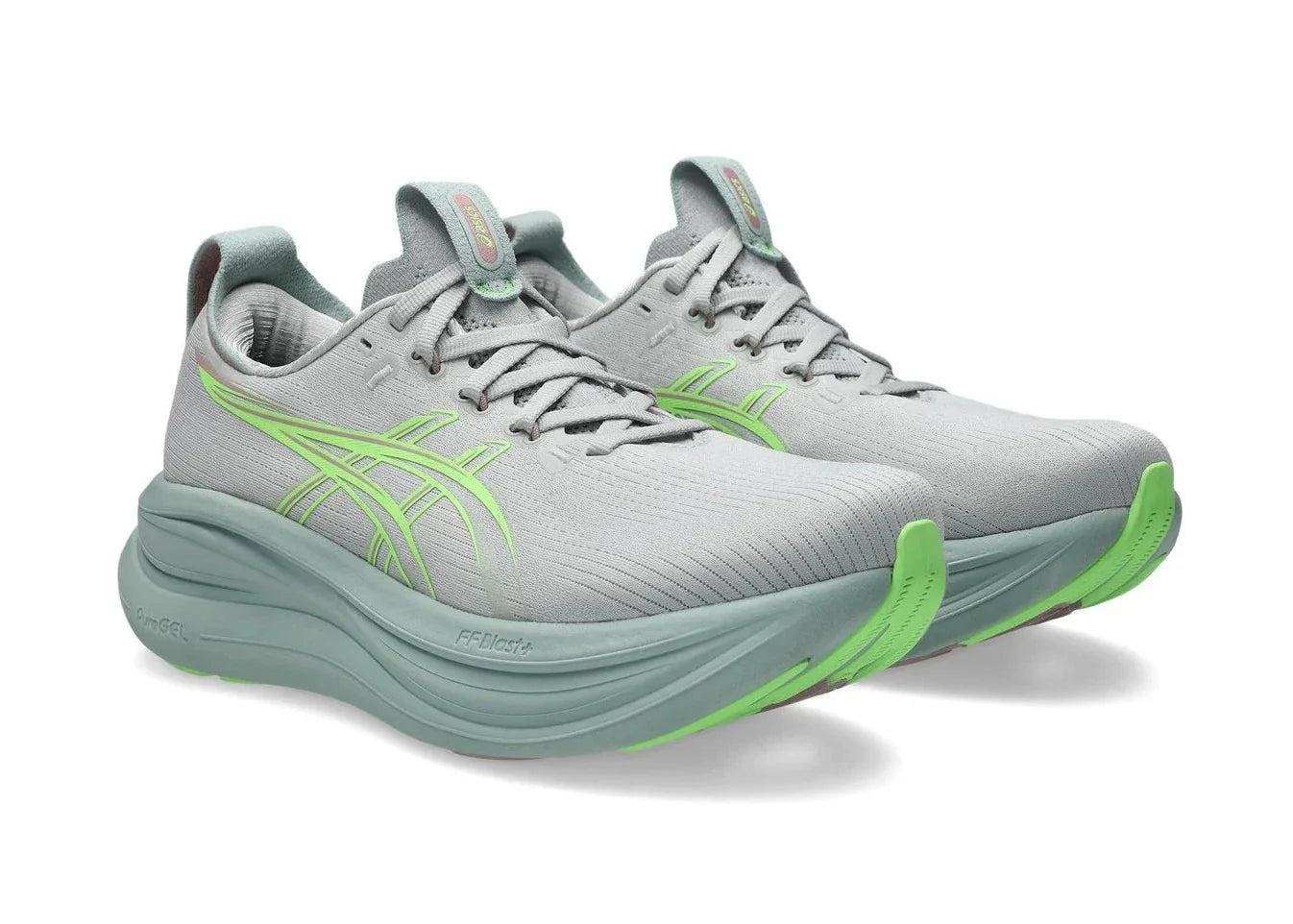 Asics Gel Nimbus 28 "Cloud Grey / Illuminate Green" Cushion Running Shoes UAE