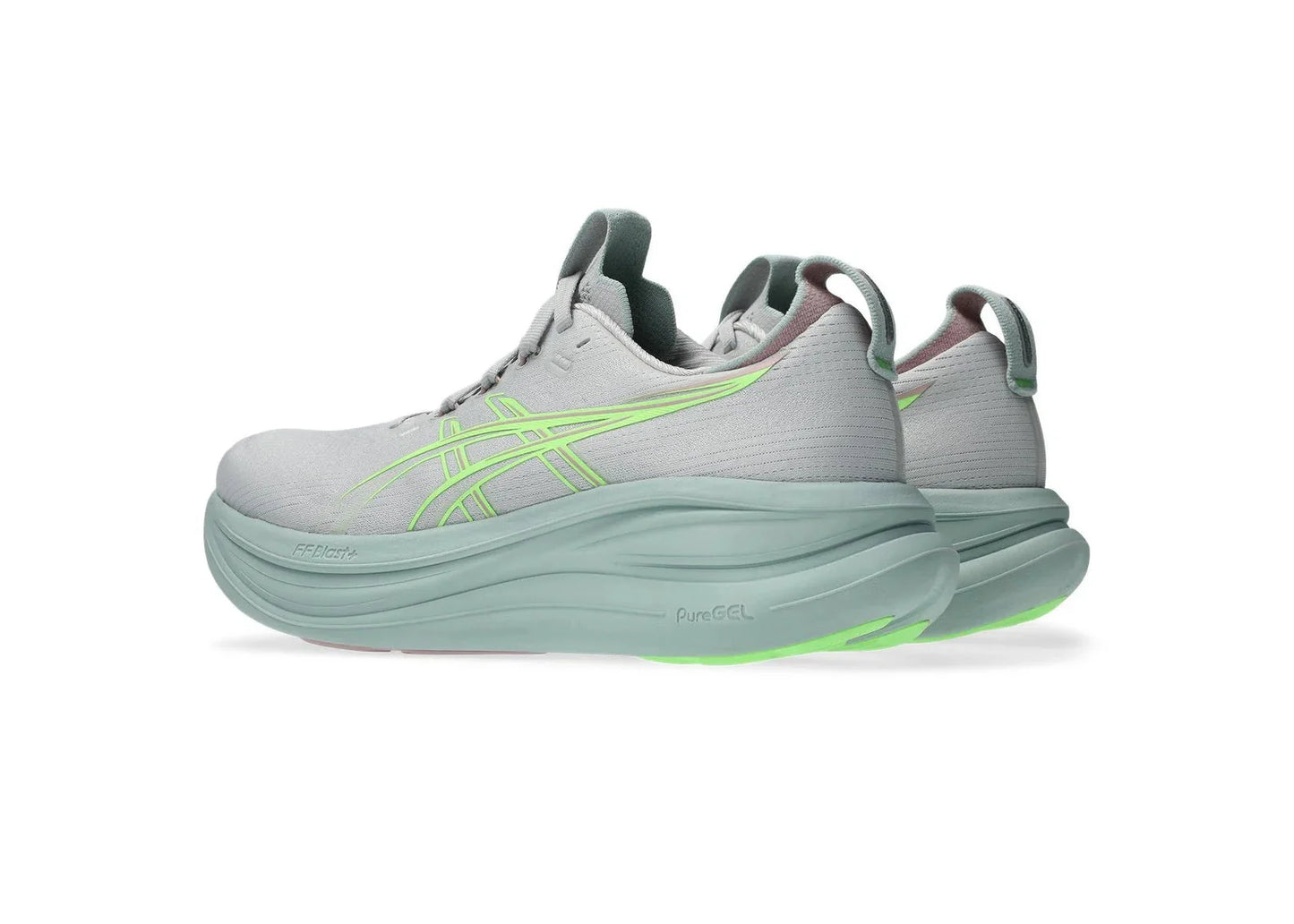 Asics Gel Nimbus 28 "Cloud Grey / Illuminate Green" Cushion Running Shoes UAE
