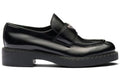 Prada Chocolate Brushed Leather Loafers Premium Formal Loafers UAE