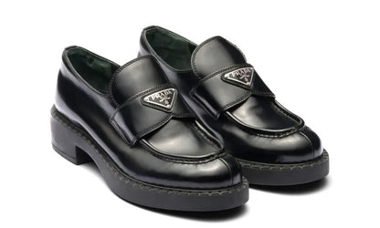 Prada Chocolate Brushed Leather Loafers Premium Formal Loafers UAE