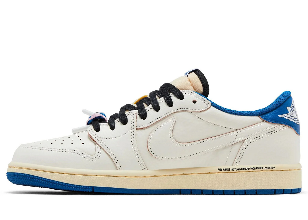 Fragment Design x Travis Scott x Air Jordan 1 Retro Low OG SP 'Sail Military Blue'