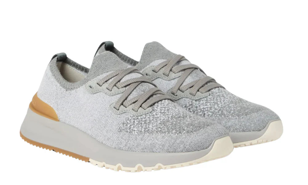 Brunello Cucinelli Knitted Sneakers "Grey" Premium Knit Sneakers UAE