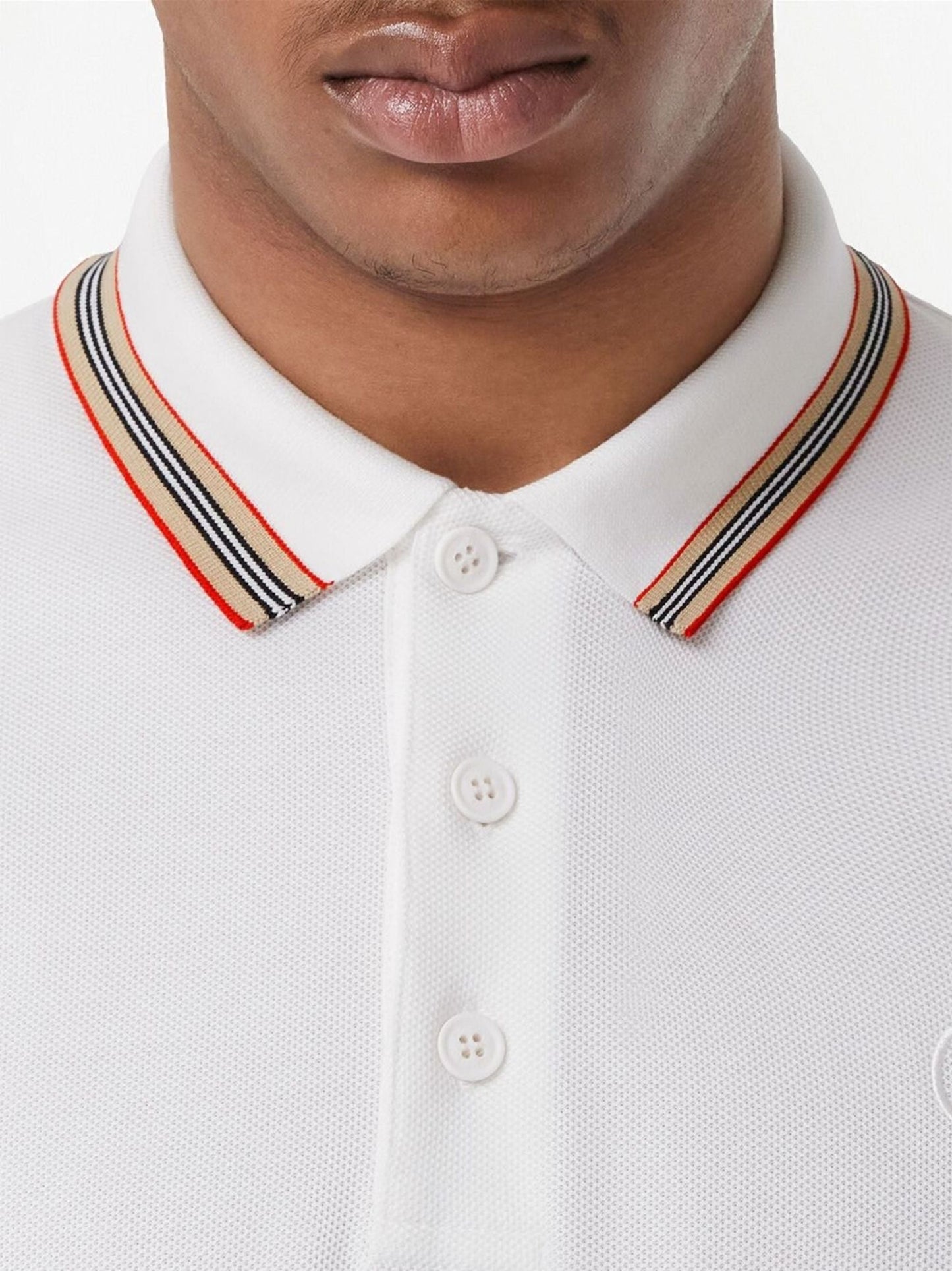 Burberry Icon Striped Polo Shirt "White" Classic Polo UAE
