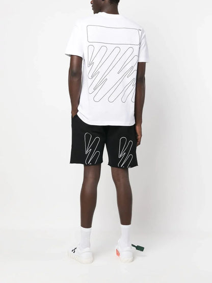 Off-White Wave Outline Diag Print T-Shirt Streetwear Graphic Tee UAE