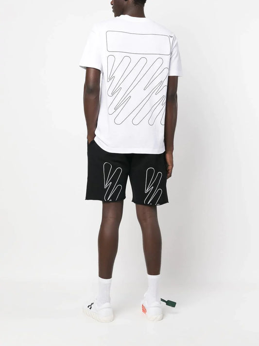 Off-White Wave Outline Diag Print T-Shirt Streetwear Graphic Tee UAE