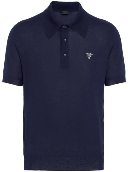Prada Superfine Wool Polo Shirt "Navy Blue" Premium Polo Shirt UAE