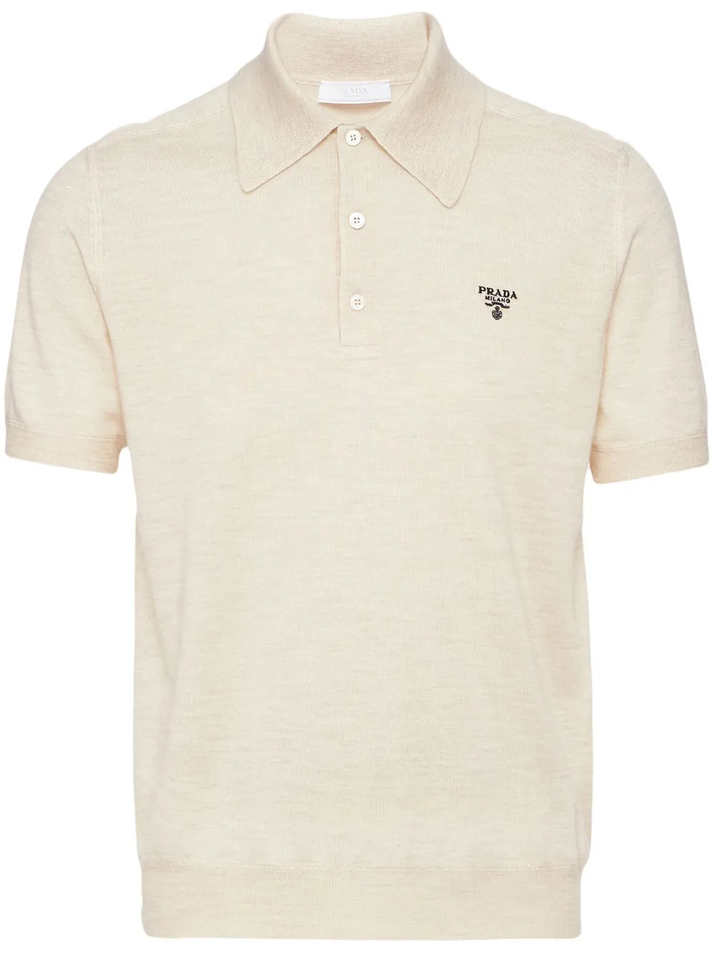 Prada Superfine Wool Polo Shirt "Beige" Luxury Knit Polo UAE