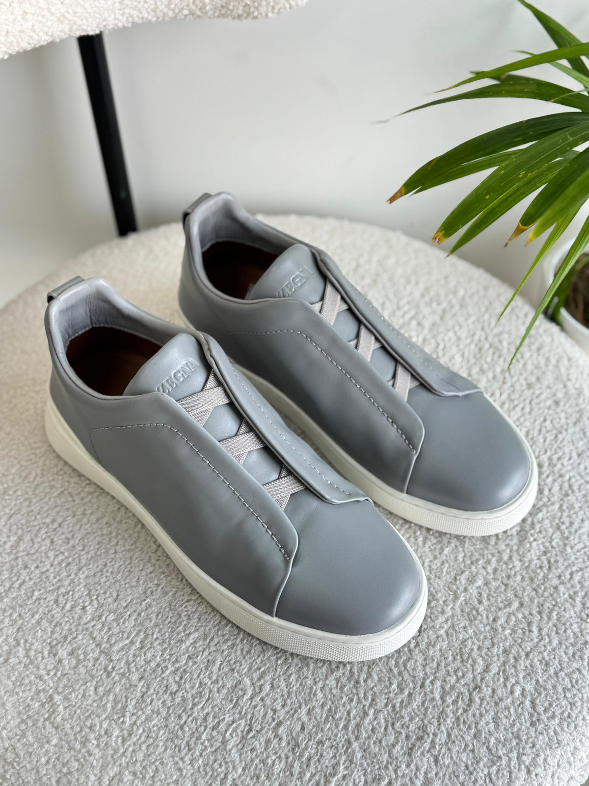 Zegna Triple Stitch Sneakers in Grey