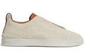 Zegna Triple Stitch Canvas Sneakers "Egg Shell" Lightweight Sneakers UAE