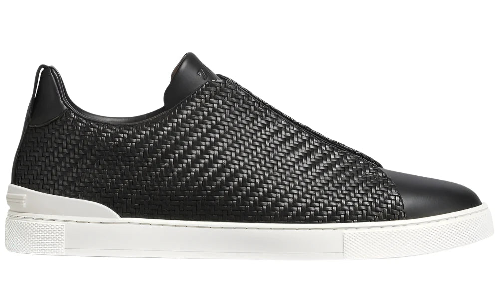 Zegna Pelletessuta Leather Triple Stitch Sneakers Woven Leather Sneakers UAE