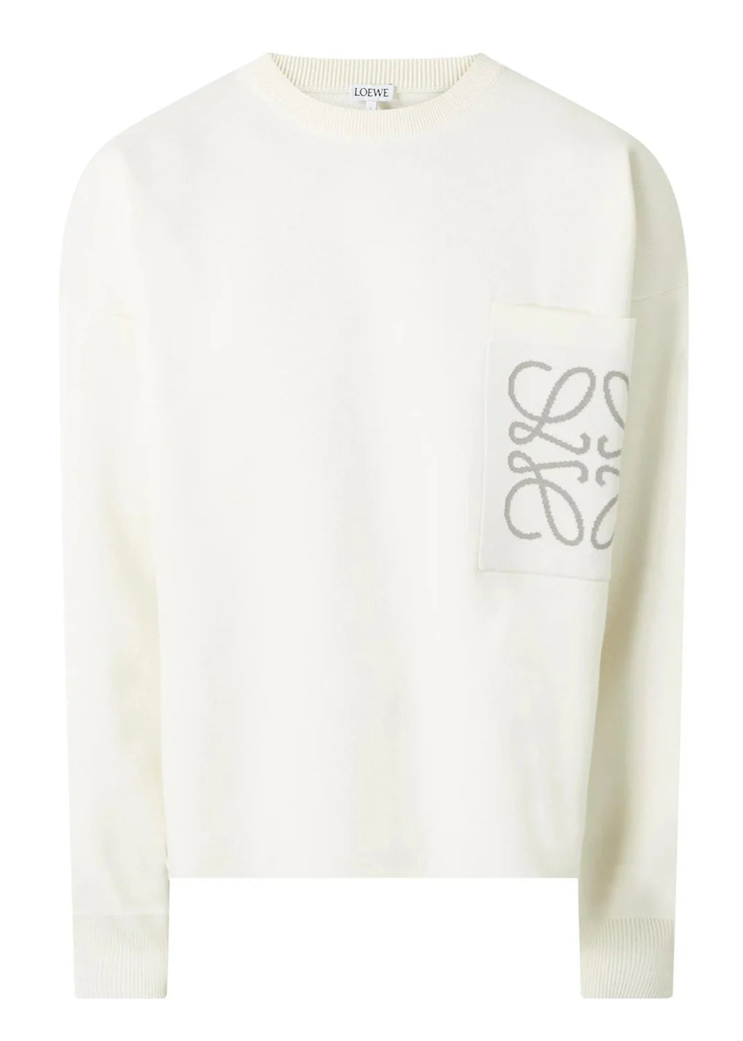 LOEWE Intarsia Logo Sweater "White" Luxury Knitwear UAE