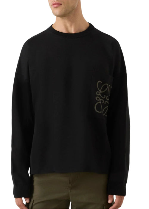 LOEWE Intarsia Logo Sweater "Black" Luxury Knitwear UAE