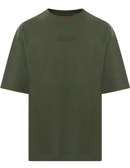 Gucci Embroidered Cotton Jersey T-Shirt "Dark Green" Premium Logo Tee UAE