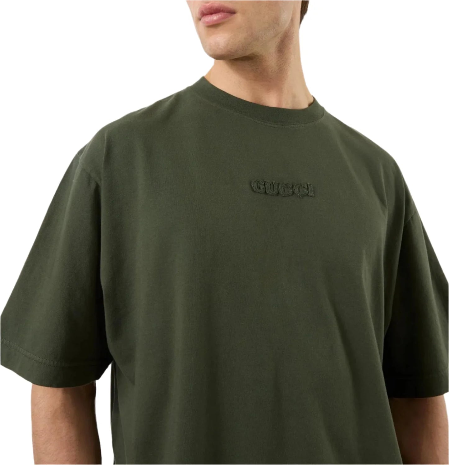 Gucci Embroidered Cotton Jersey T-Shirt "Dark Green" Premium Logo Tee UAE
