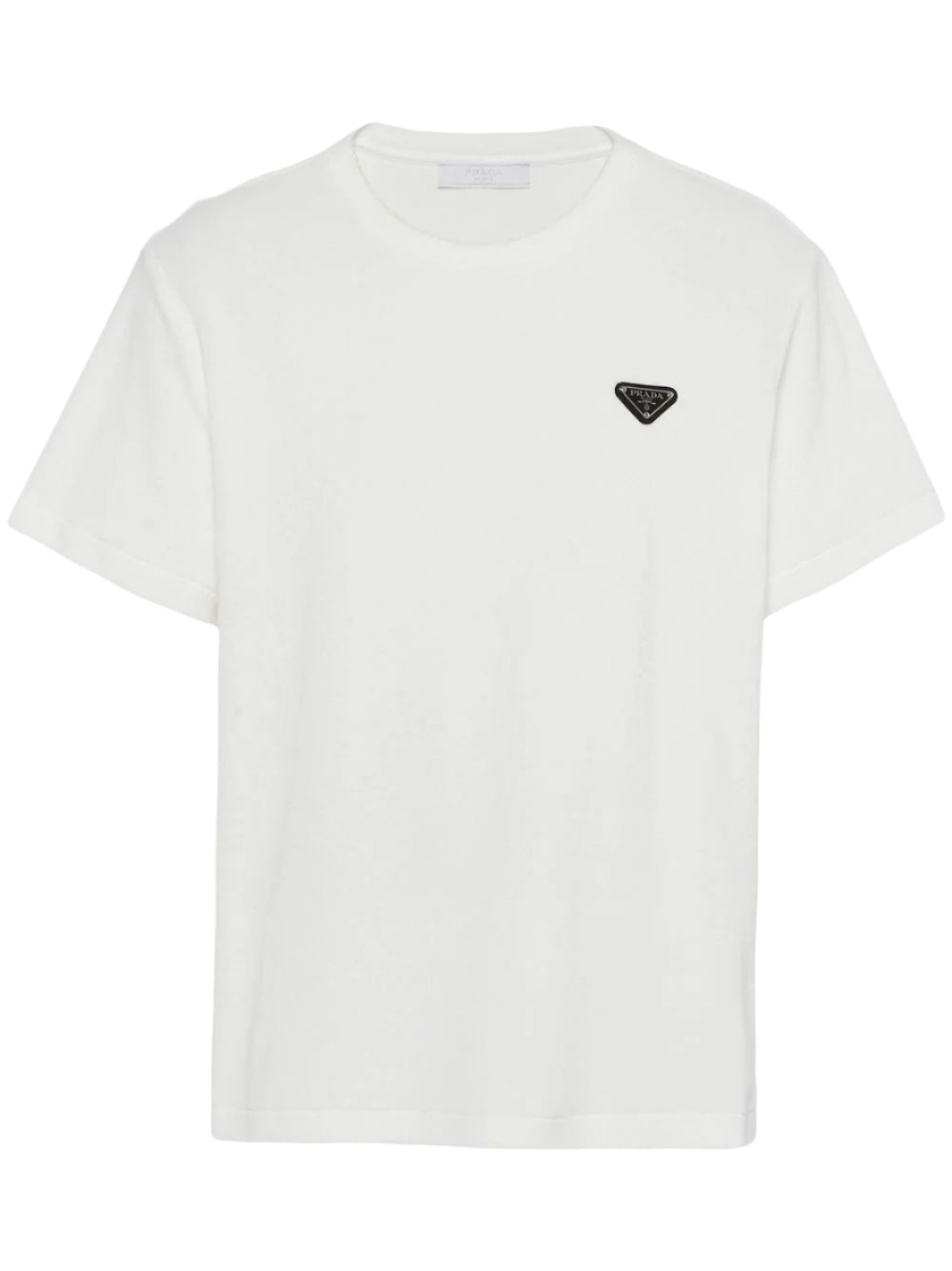 Prada Triangle-Logo Terry T-Shirt Designer Logo Tee UAE