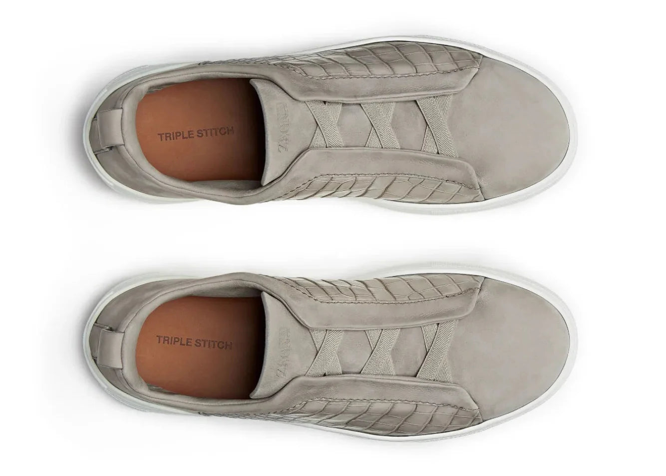Zegna Crocodile Leather Triple Stitch "Neutrals" Luxury Leather Sneakers UAE