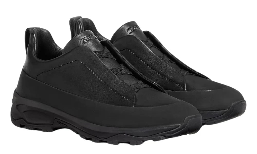 Zegna Triple Stitch Monte Sneakers "Black" Premium Leather Sneakers UAE