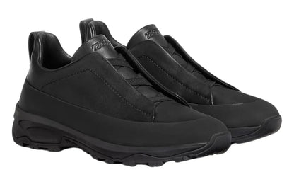 Zegna Triple Stitch Monte Sneakers "Black" Premium Leather Sneakers UAE