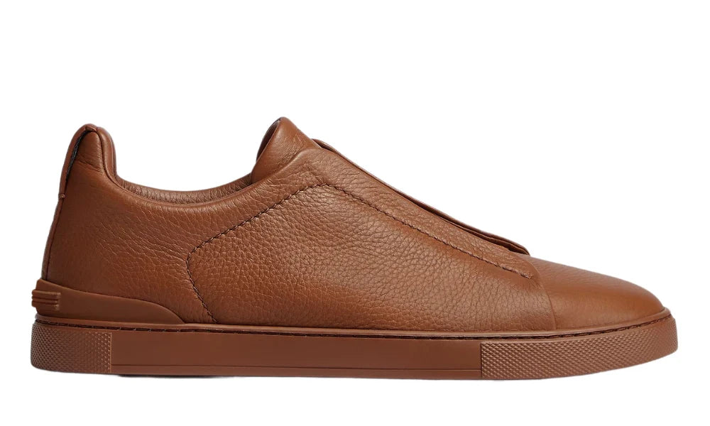 Zegna Triple Stitch Leather Sneakers