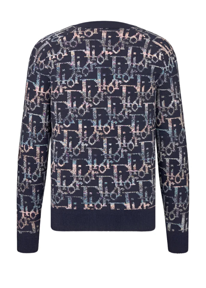 Dior Oblique Cardigan "Blue Wool Jacquard" Designer Cardigan UAE