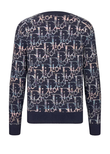 Dior Oblique Cardigan "Blue Wool Jacquard" Designer Cardigan UAE