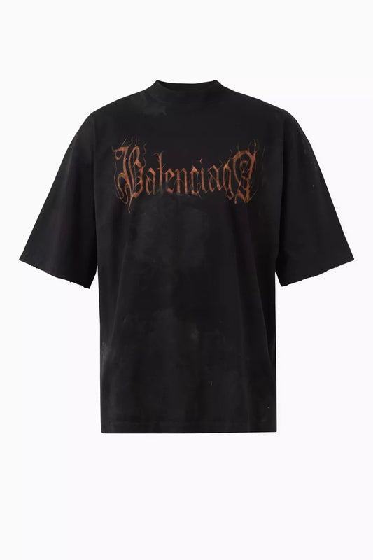 Balenciaga Heavy Metal Large Fit T-Shirt Vintage Jersey Graphic Tee UAE