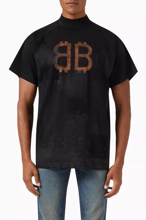 Balenciaga Oversized Crypto T-Shirt Vintage Jersey Streetwear UAE