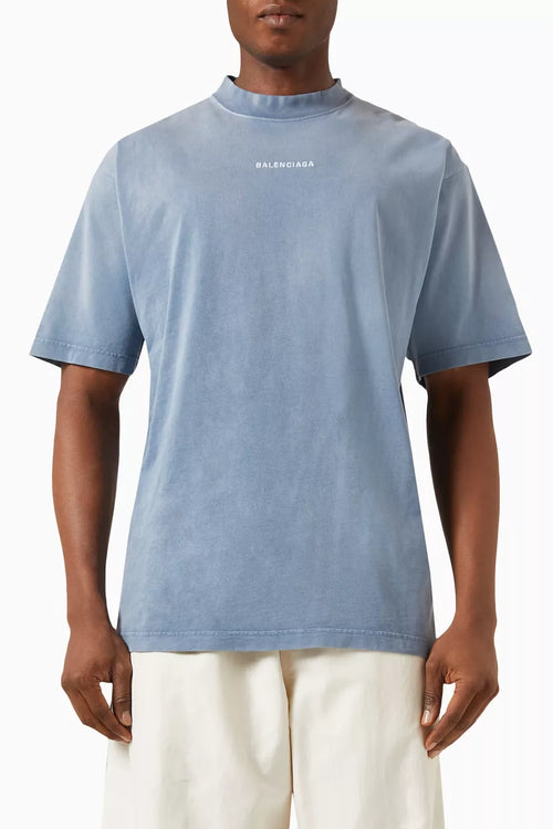 Balenciaga Logo Embroidered Cotton T-Shirt Premium Logo Tee UAE