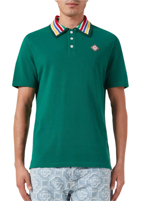 Casablanca Mint Stripe Collar Polo "Green" Premium Polo Shirt UAE