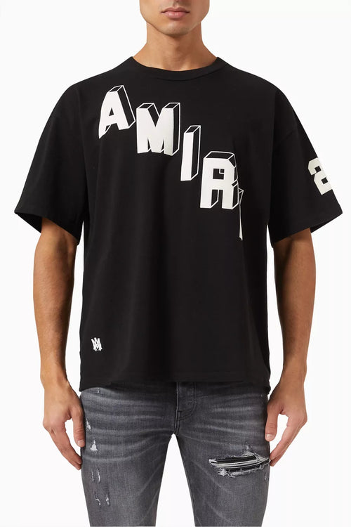 Amiri Flocked Hockey Skater Cotton Jersey T-Shirt Sport Style Tee UAE