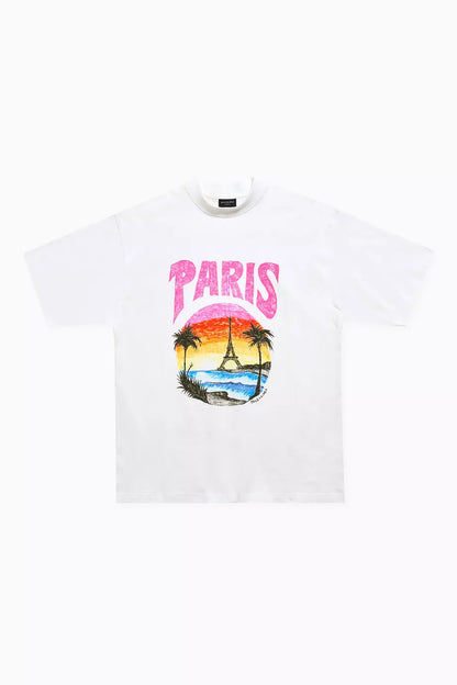 Balenciaga Paris Tropical Medium-Fit T-Shirt Vintage Jersey Summer Tee UAE