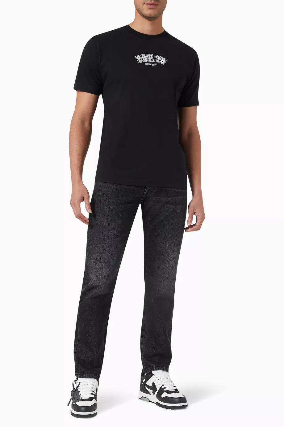 Off-White Slim Fit Cotton Jersey T-Shirt Premium Slim Tee UAE