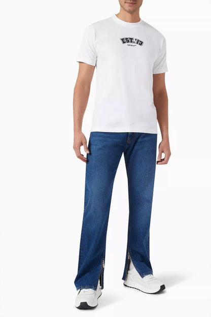 Off-White Slim Fit Cotton Jersey T-Shirt Minimal Designer Tee UAE