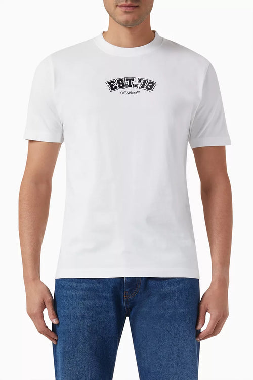 Off-White Slim Fit Cotton Jersey T-Shirt Minimal Designer Tee UAE