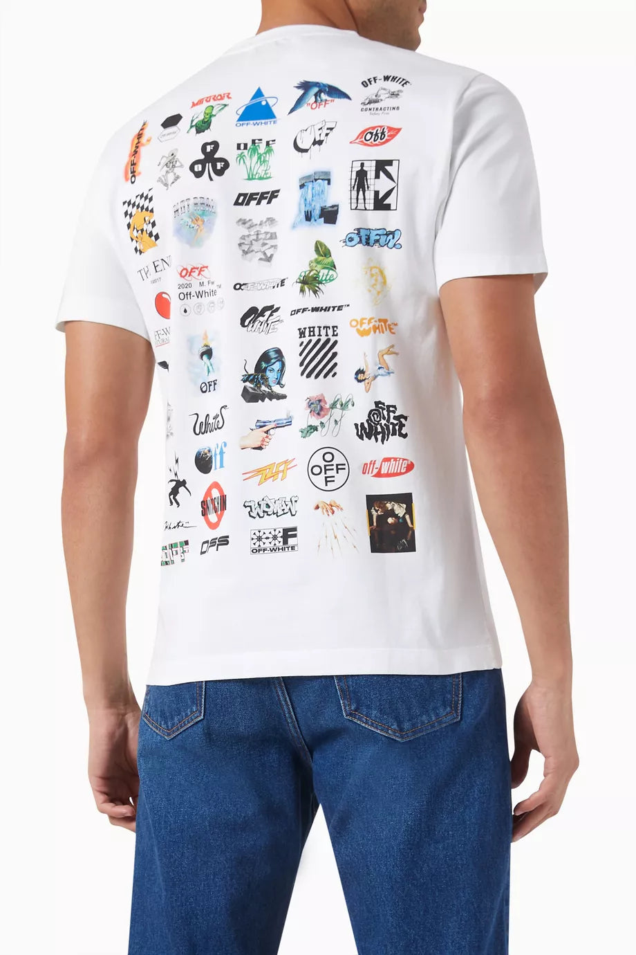 Off-White Slim Fit Cotton Jersey T-Shirt Minimal Designer Tee UAE
