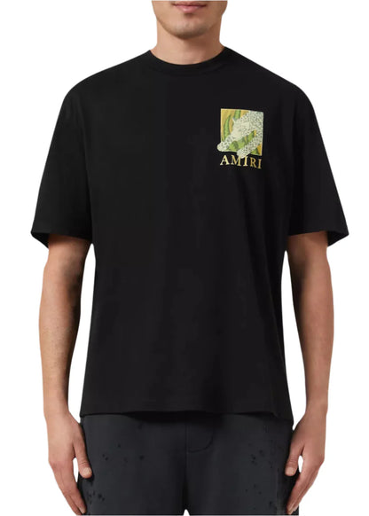 AMIRI Leopard-Print Cotton Jersey T-Shirt "Black" Streetwear Graphic Tee UAE