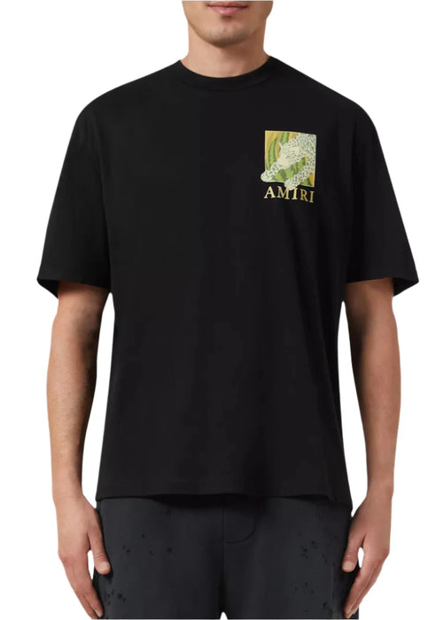 AMIRI Leopard-Print Cotton Jersey T-Shirt "Black" Streetwear Graphic Tee UAE