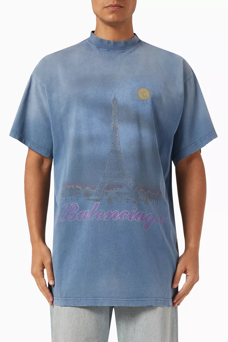 Balenciaga Paris Moon Oversized T-Shirt "Vintage Jersey" Oversized Tee UAE