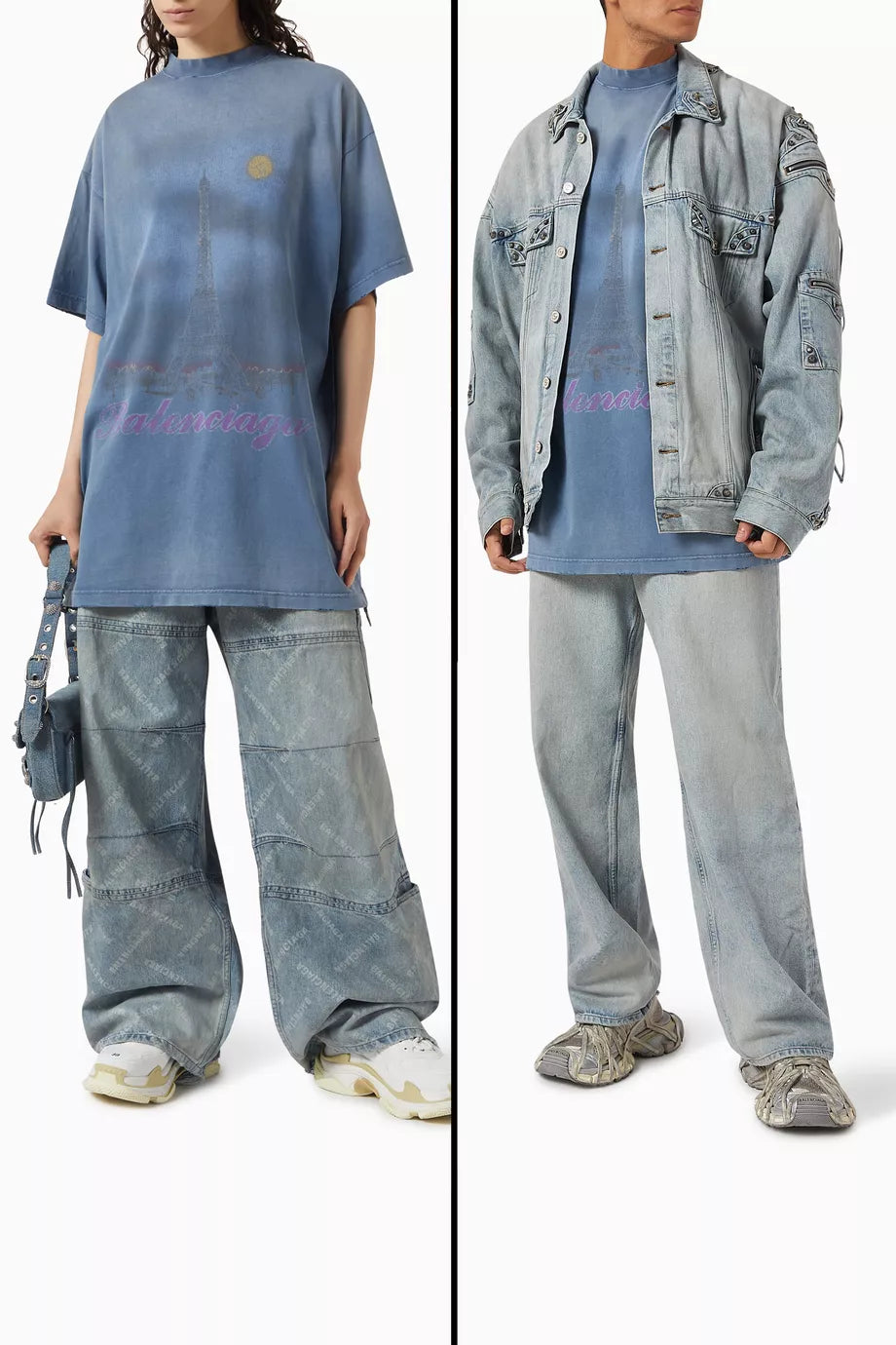 Balenciaga Paris Moon Oversized T-Shirt "Vintage Jersey" Oversized Tee UAE