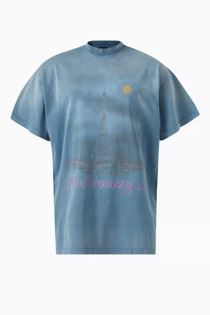 Balenciaga Paris Moon Oversized T-Shirt "Vintage Jersey" Oversized Tee UAE