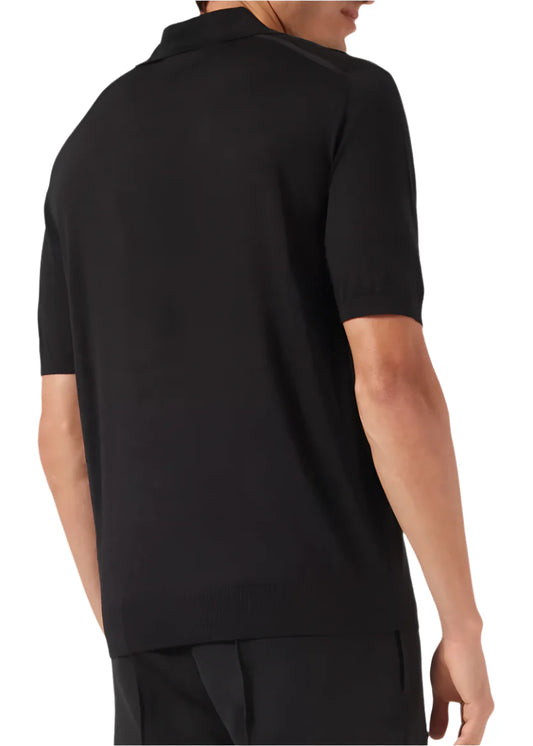 Prada Superfine Wool Polo Shirt "Black" Minimal Luxury Polo UAE