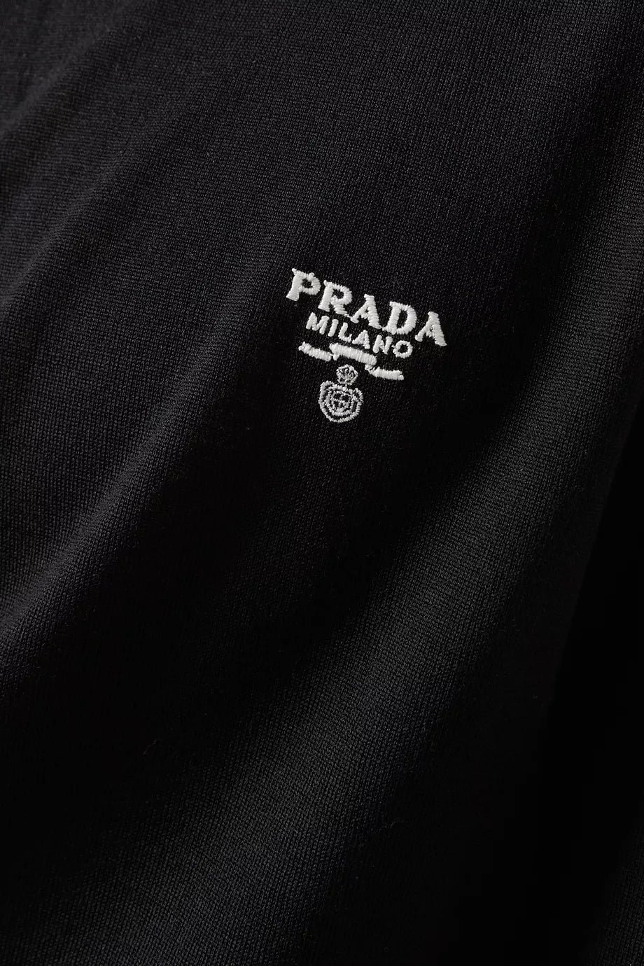 Prada Superfine Wool Polo Shirt "Black" Minimal Luxury Polo UAE