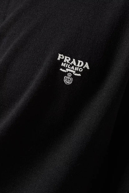 Prada Superfine Wool Polo Shirt "Black" Minimal Luxury Polo UAE