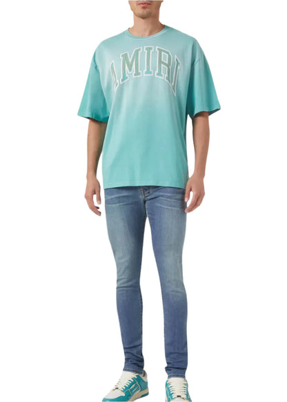 Amiri Follow Vintage Oversized T-Shirt "Blue Cotton" Oversized Tee UAE