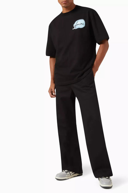AMIRI Paradise Airbrush Oversized T-Shirt Stretch Cotton Oversized Tee UAE